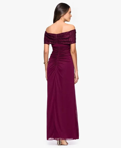Graceful Mermaid Off-the-Shoulder Sleeveless Ruffles Lace Floor-Length Prom Dress