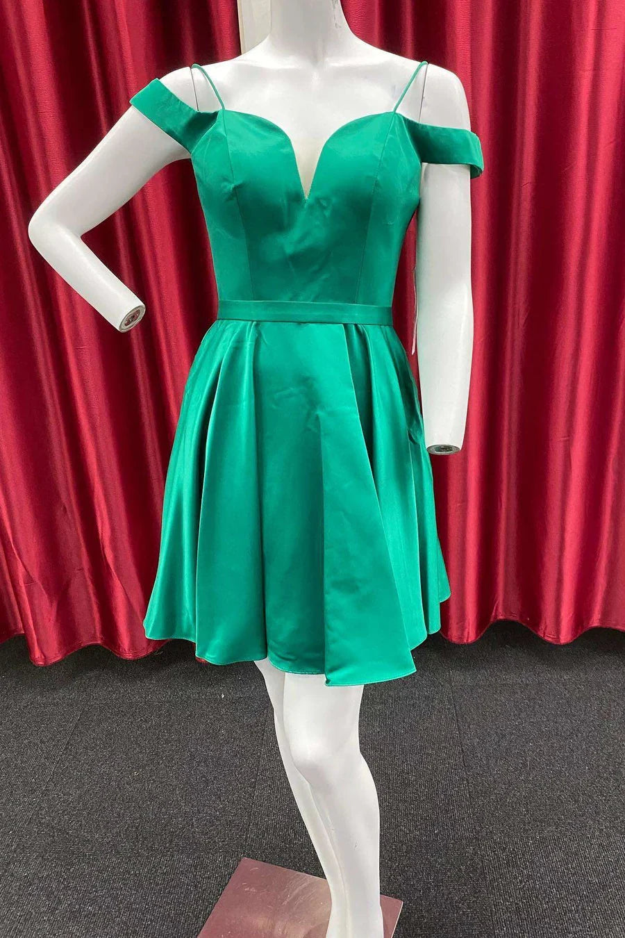 A-Line Cold-Shoulder Homecoming Dress