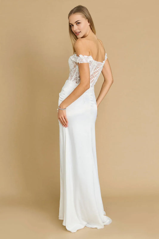 Dress Fitted Corset Off the Shoulder Formal Prom Dress Emerald Sheath/Column Side Slit Evening Dress