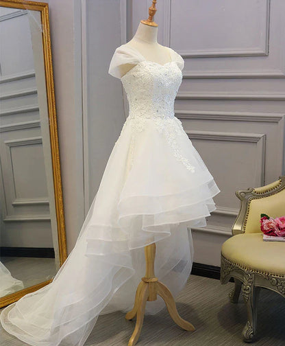 Lace Tulle High Low Homecoming Dress