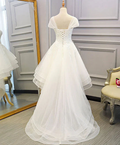 Lace Tulle High Low Homecoming Dress