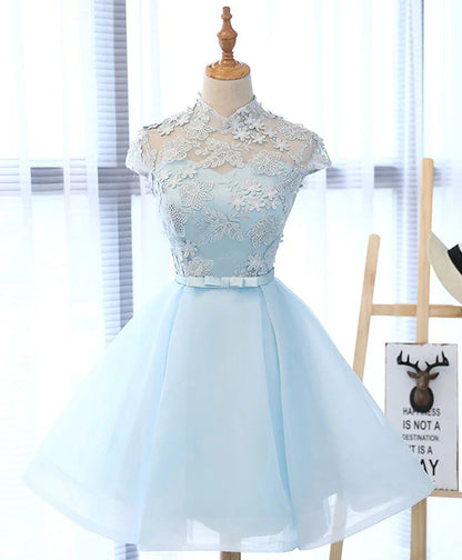 Lace Tulle Homecoming Dresses With Applique ﻿