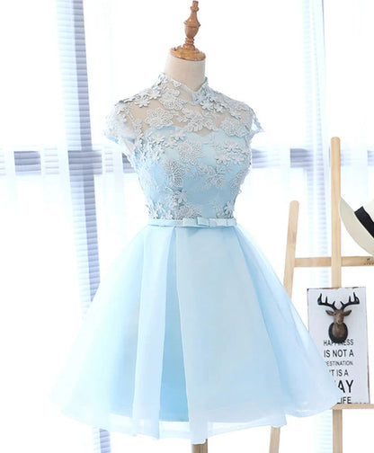 Lace Tulle Homecoming Dresses With Applique ﻿
