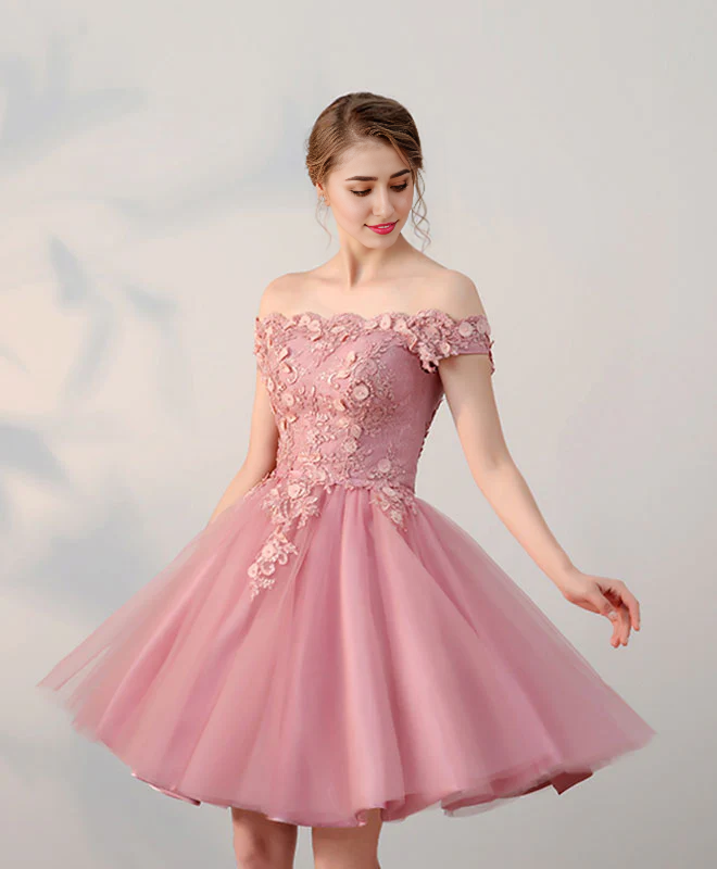 Lace Tulle Homecoming Dresses With Applique