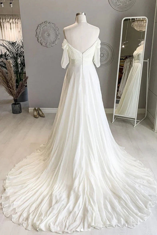 Formal Women's Dresses White Sweetheart Chiffon Long Prom Dress White Formal Dress Prom Dresses Stores