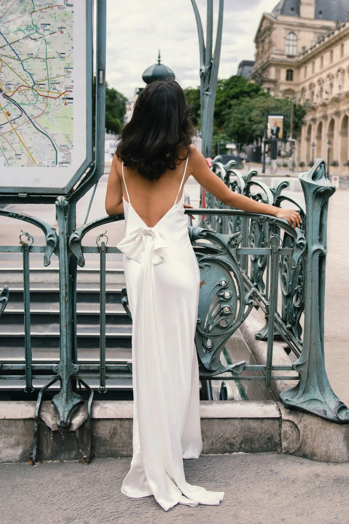 Low Back Maxi Dress With Bow Train Affordable Beach Wedding Dresses No Slit Floor Length Dresses For Wedding