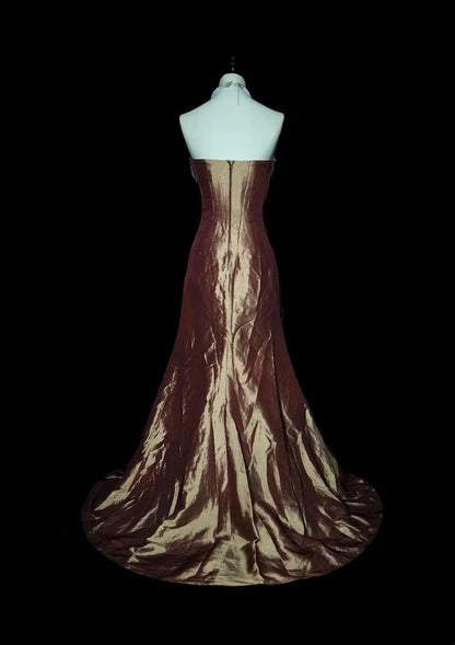 Luxurious Mermaid Strapless Sweetheart Sleeveless Zip Back Floor-Length Banquet Dress