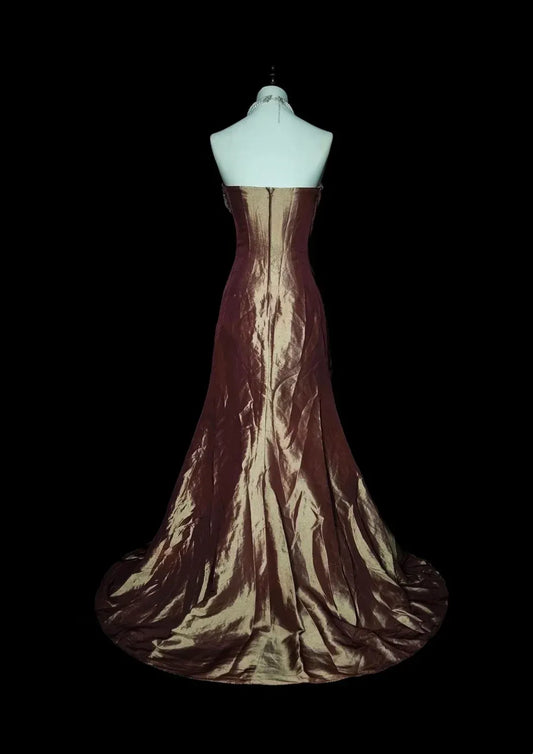 Luxurious Mermaid Strapless Sweetheart Sleeveless Zip Back Floor-Length Banquet Dress