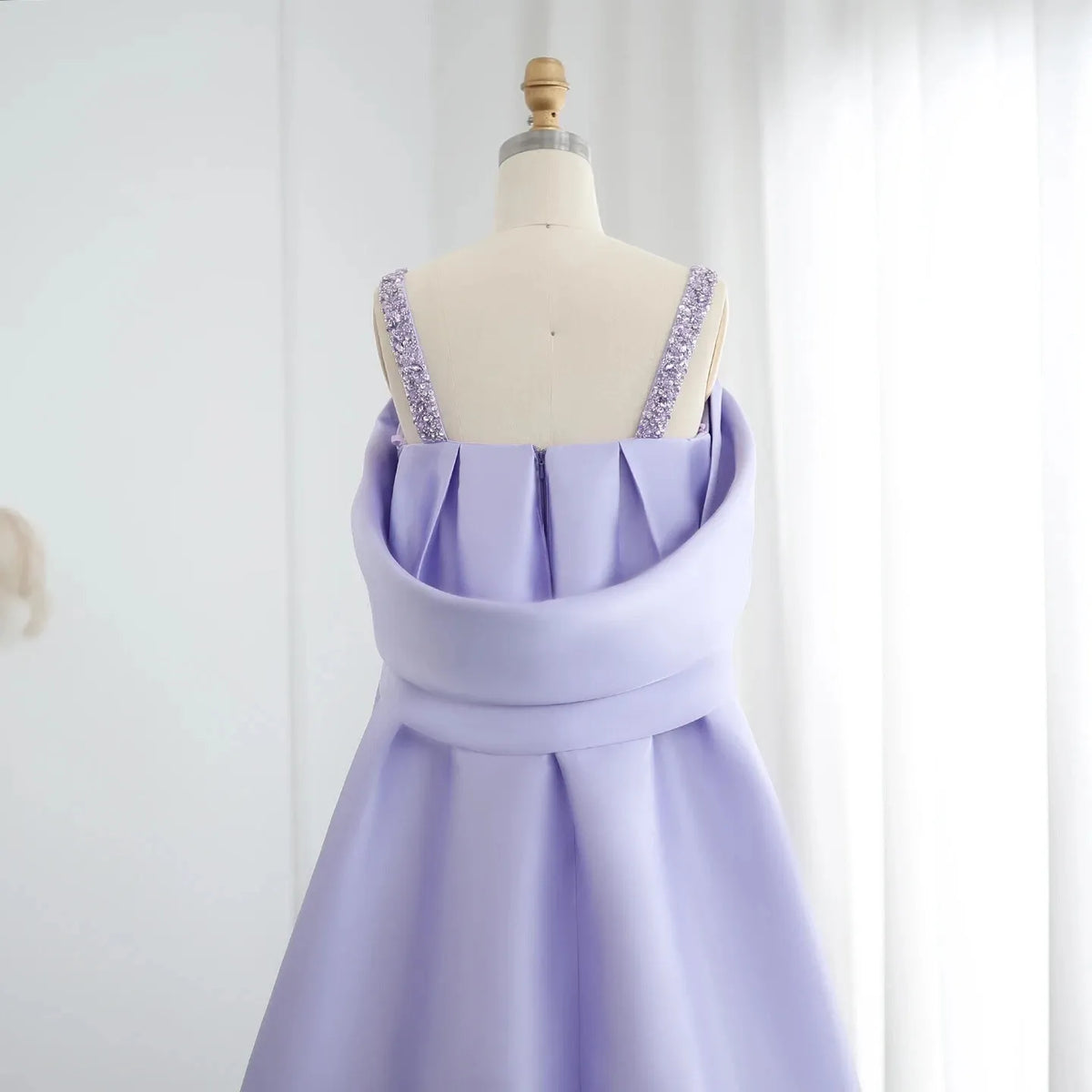 Luxury Off-The-Shoulder Sheath Sleeveless Pleated Satin Sweep Train Evening Dress