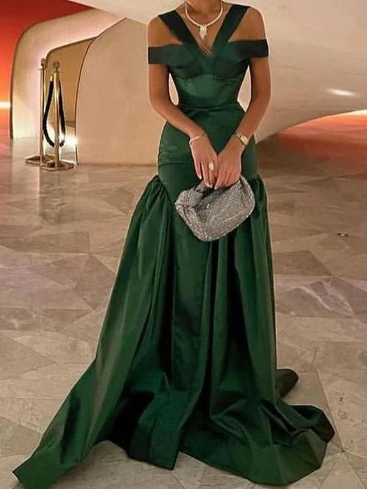 Formal Women's Dresses Green Off Shoulder Mermaid Long Prom Dress Prom Dress Stores
