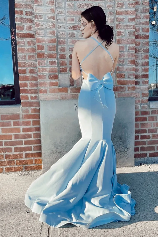 A Line Tulle Spaghetti Straps Lilac Corset Prom Dress with Criss Cross Back
