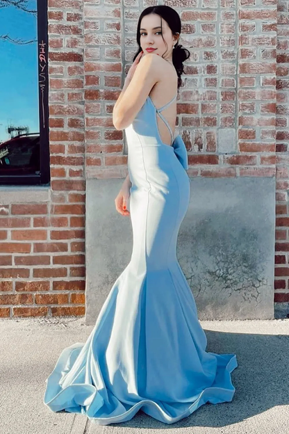 A Line Tulle Spaghetti Straps Lilac Corset Prom Dress with Criss Cross Back