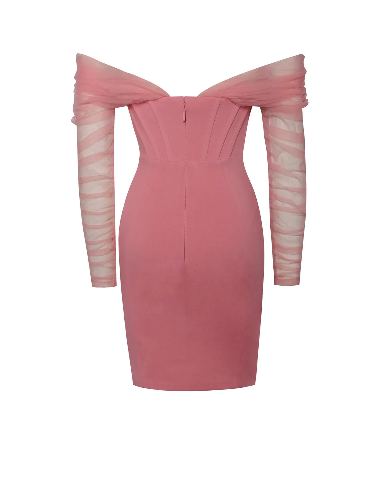 Formal Women's Dresses Pink Off Shoulder Mesh Sleeve Corset Dress Prom Dresses Stores