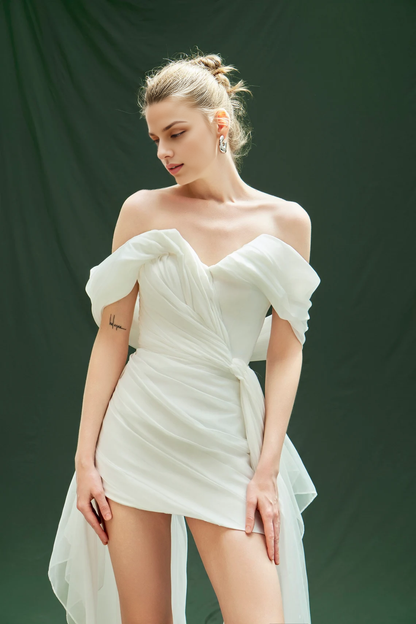 Mini Wedding Dress Off Shoulder Dress Bridal Dress Engagement Dress Short Wedding Dress Dress Party dress Gift for her Prom Dress
