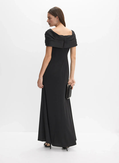 Modern Mermaid Asymmetrical-Neck Cap Sleeve Zipper Up Floor-Length Prom Dress