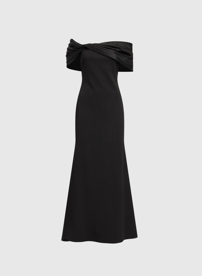 Modern Mermaid Asymmetrical-Neck Cap Sleeve Zipper Up Floor-Length Prom Dress