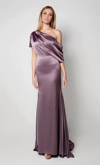 Mom Of The Bride Dressbride Mother Dress Off Shoulder Sleeveless Unique Pleated One-shoulder Neck With Sweep Train Mother Of The Bride / Stores With Prom Dresses