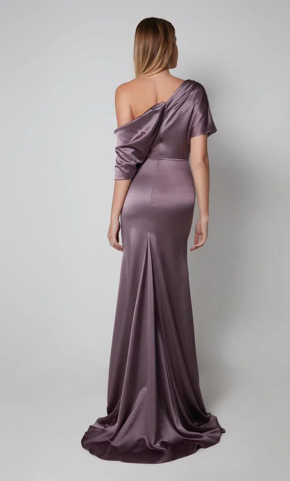 Mom Of The Bride Dressbride Mother Dress Off Shoulder Sleeveless Unique Pleated One-shoulder Neck With Sweep Train Mother Of The Bride / Stores With Prom Dresses