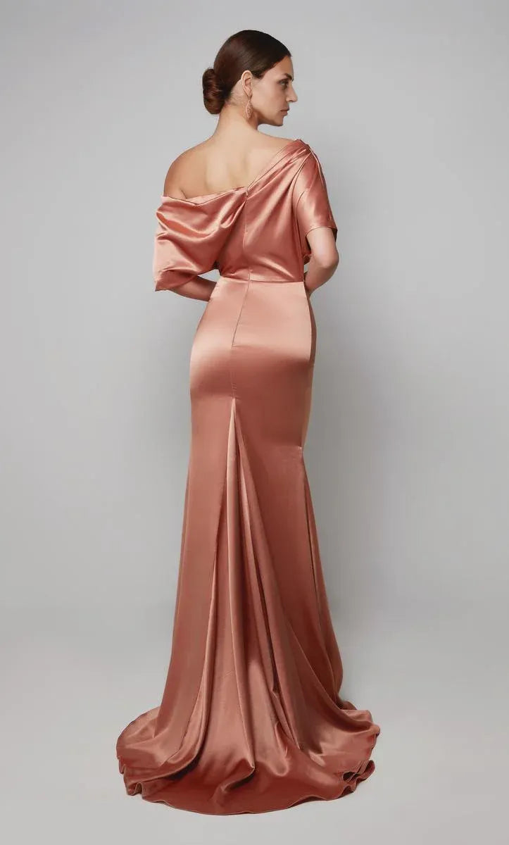 Mom Of The Bride Dressbride Mother Dress Off Shoulder Sleeveless Unique Pleated One-shoulder Neck With Sweep Train Mother Of The Bride / Stores With Prom Dresses