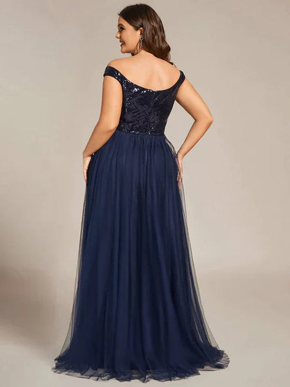 Plus Size Long Sequin Special Occasion Dresses
