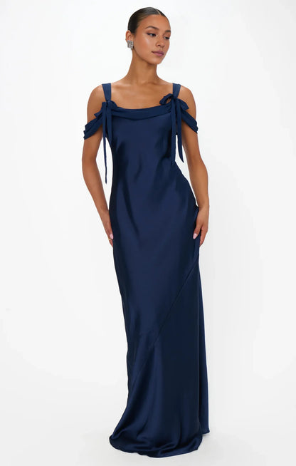 Dress Regular Straps Square Neck Sleeveless Maxi Dress Column Simple Backless Prom Dress