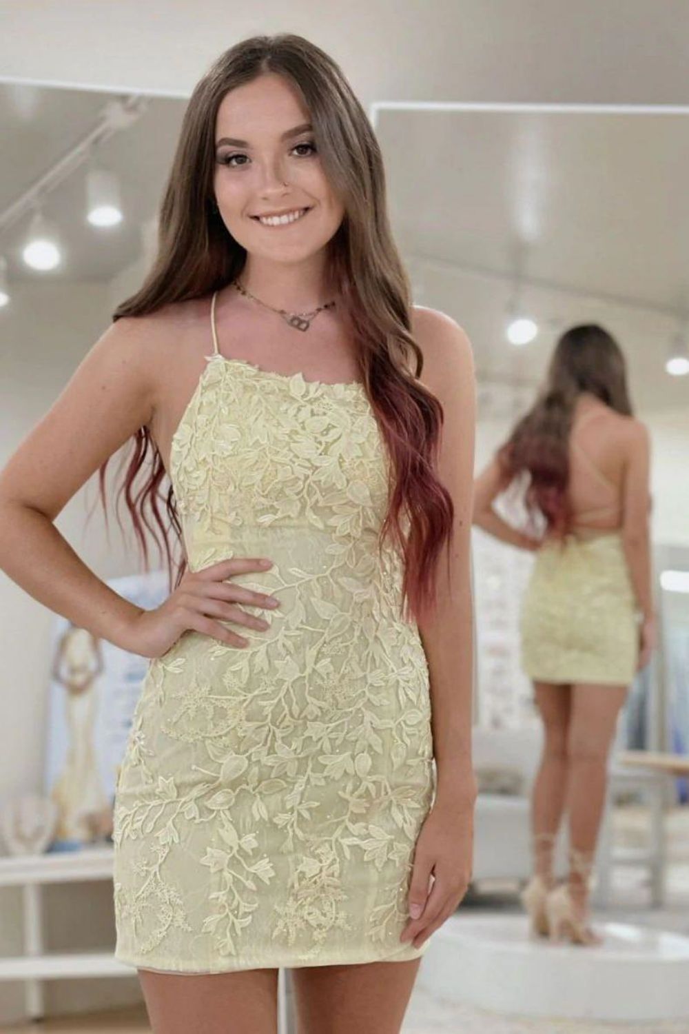 New Design Spaghetti Straps Short Homecoming Dress