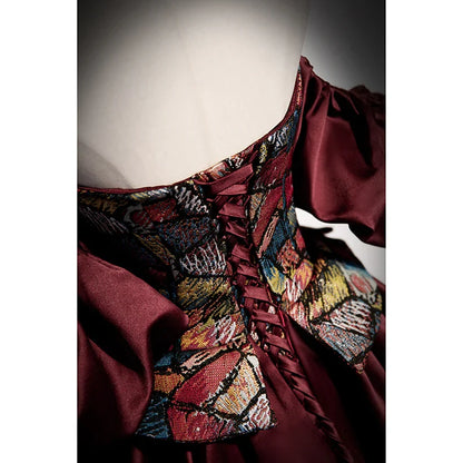 Elegant Burgundy Satin Off Shoulder Evening Prom Dress