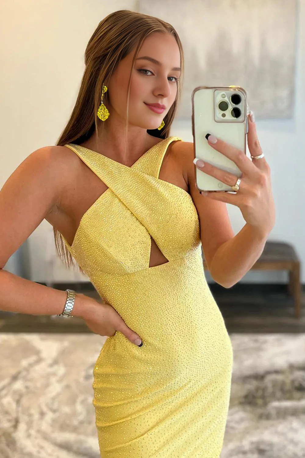 Off-the-Shoulder Backless Halter Mermaid Prom Dress With Train