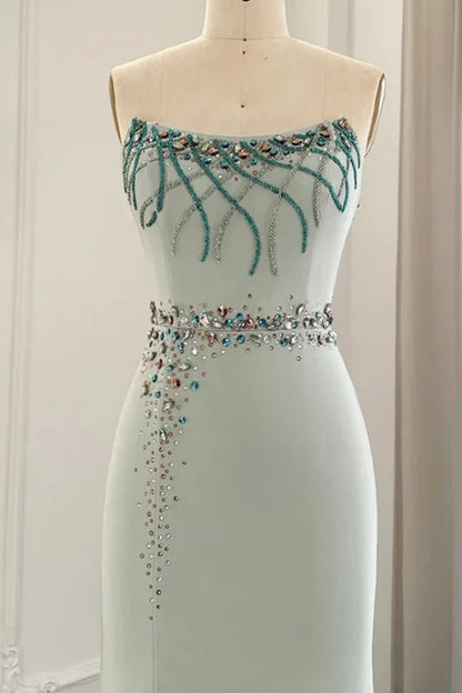 Off-the-Shoulder Evening Dress Wedding Party Elegant Mermaid Formal Prom Dresses With Slit