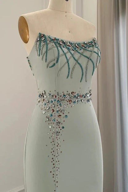 Off-the-Shoulder Evening Dress Wedding Party Elegant Mermaid Formal Prom Dresses With Slit