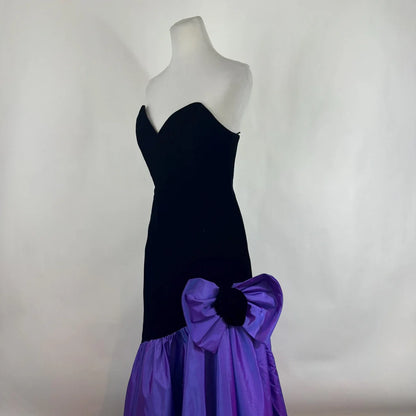 Off-the-Shoulder Floor Length Sleeveless Tiered Ruffled Strapless Large Bow Prom Dress