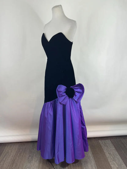 Off-the-Shoulder Floor Length Sleeveless Tiered Ruffled Strapless Large Bow Prom Dress