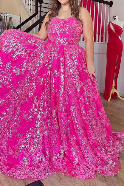 Off-the-Shoulder Luxurious A Line Strapless Champagne Long Prom Dress with Split Front