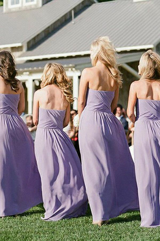 Off-the-Shoulder Sheath Chiffon Sweetheart Backless Bridesmaid Dresses With Ruched