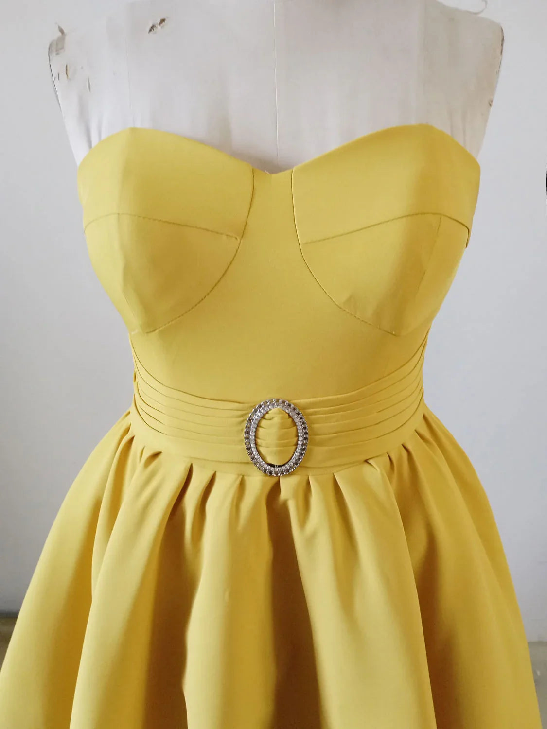 Off-the-Shoulder Sweetheart Neck Satin Tea Length Homecoming Dress