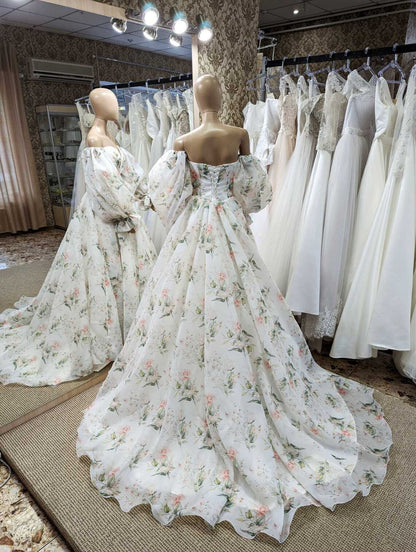 Off Shoulder Corset Dress Bridal Gown Elegant Evening Dress Party Dress Bridesmaid Dress Prom Dress With Train