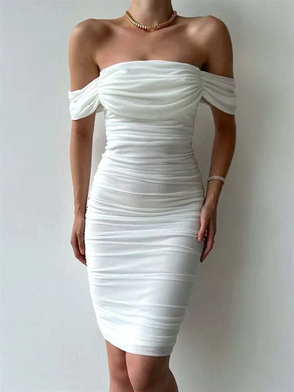 Dress Prom Dress Stores White Off Shoulder Elegant Evening Dress Cocktail Dress Formal Dresses