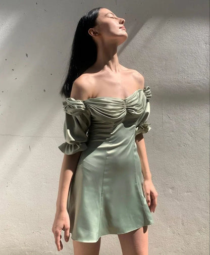 Dresses Formal Women's Puff Sleeve Off The Shoulder Homecoming Dress Stores With Prom Dresses