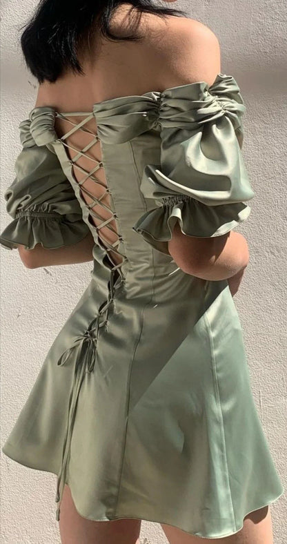Dresses Formal Women's Puff Sleeve Off The Shoulder Homecoming Dress Stores With Prom Dresses