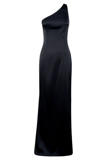 One Shoulder Elegant Satin Prom Dresses for Ladies Sleeveless Backless Plus Size Beautiful Floor Length Prom Dresses