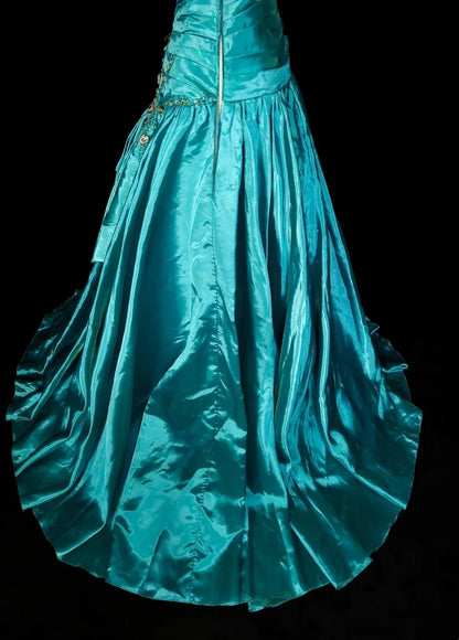 Opulent A-Line One Shoulder Sleeveless Zip Back Floor-Length Evening Gown