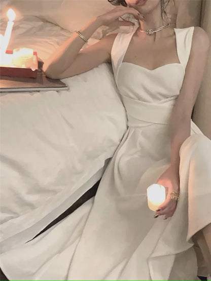 Formal Wear Dresses Elegant White A-Line Midi Length Party Dress Prom Dresses Shops Formal Women's Dresses