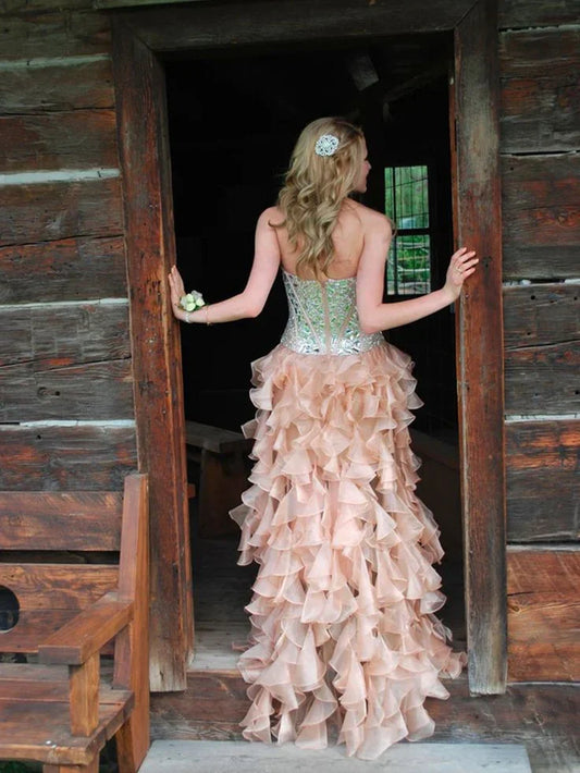 Formal Women's Dresses Dusty Pink High Low Prom Dresses Evening Dresses Party Dresses Prom Dresses Stores