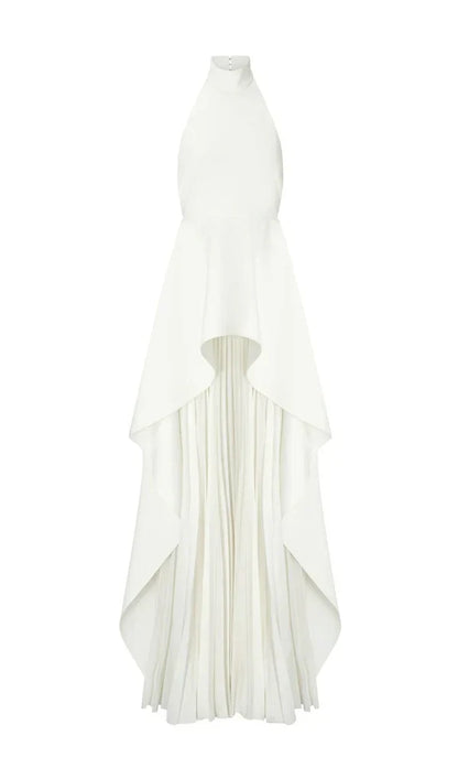 Off-the-Shoulder Halter Irregular Withe Prom Party Dress