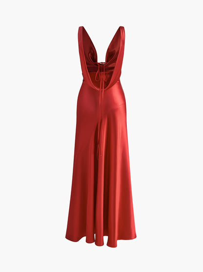 Pleated Backless Satin Off-Shoulder Mermaid Floor Length Sleeveless Prom Evening Dress