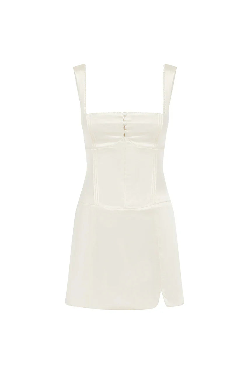 Pretty Sheath/Column Square Neck Sleeveless Satin Short-Mini Homecoming Dress