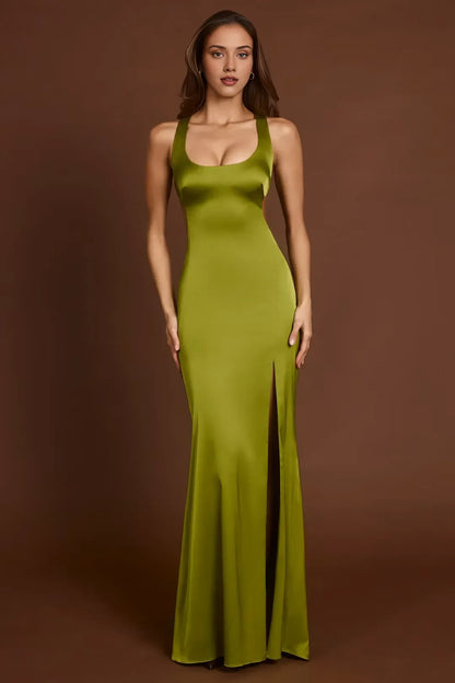 Pretty Tight Scoop Neck Sleeveless Lace Up Sweep/Brush Train Prom Dress