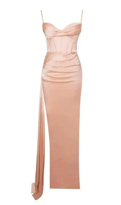 Satin Backless Prom Dress