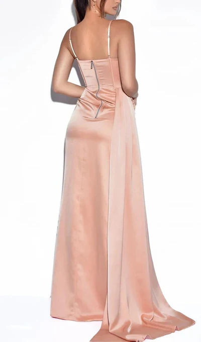 Satin Backless Prom Dress