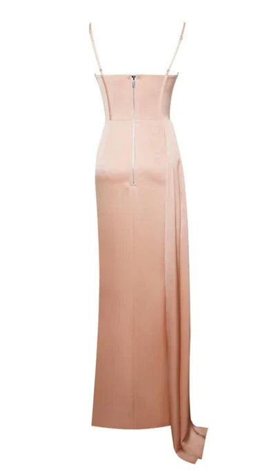 Satin Backless Prom Dress